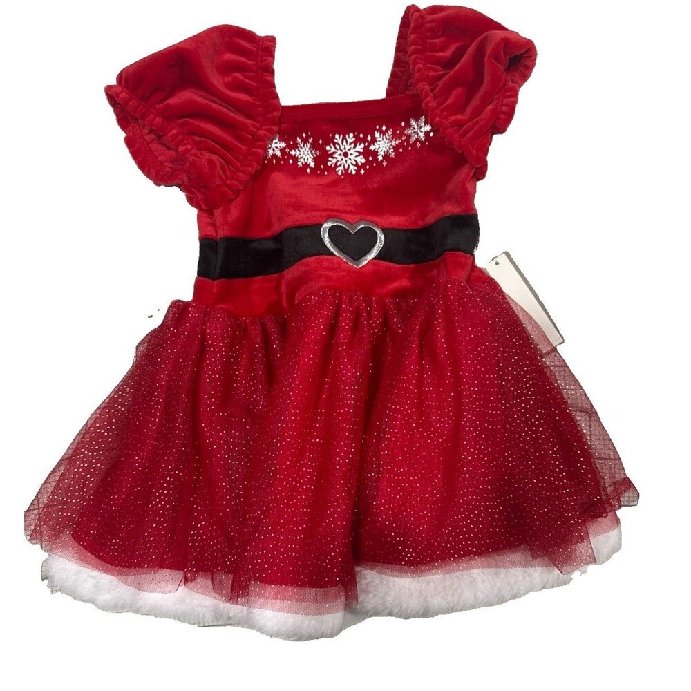Holiday Time Toddler Girls Christmas Santa Red Tutu Dress Size 3T